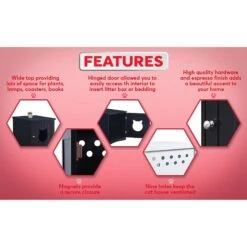 Sweet Barks Wooden Side Table Cat Litter Box Enclosure -Mewhaus Shop 258686 PT3. AC SS1800 V1603833104