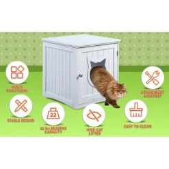 Sweet Barks Wooden Side Table Cat Litter Box Enclosure -Mewhaus Shop 258686 PT5. AC SS1800 V1603834309