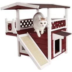 Petsfit Outdoor Cat House With Scratching Pad -Mewhaus Shop 261509 PT4. AC SS1800 V1605660405