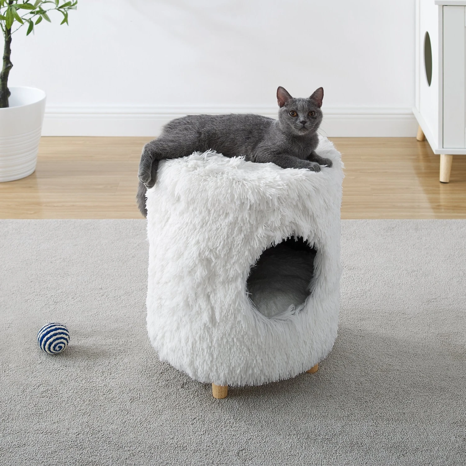 Sam's Pets Rocket 18-in Cat Tree Cylinder, White 1 Sam's Pets Rocket 18-in Cat Tree Cylinder, White