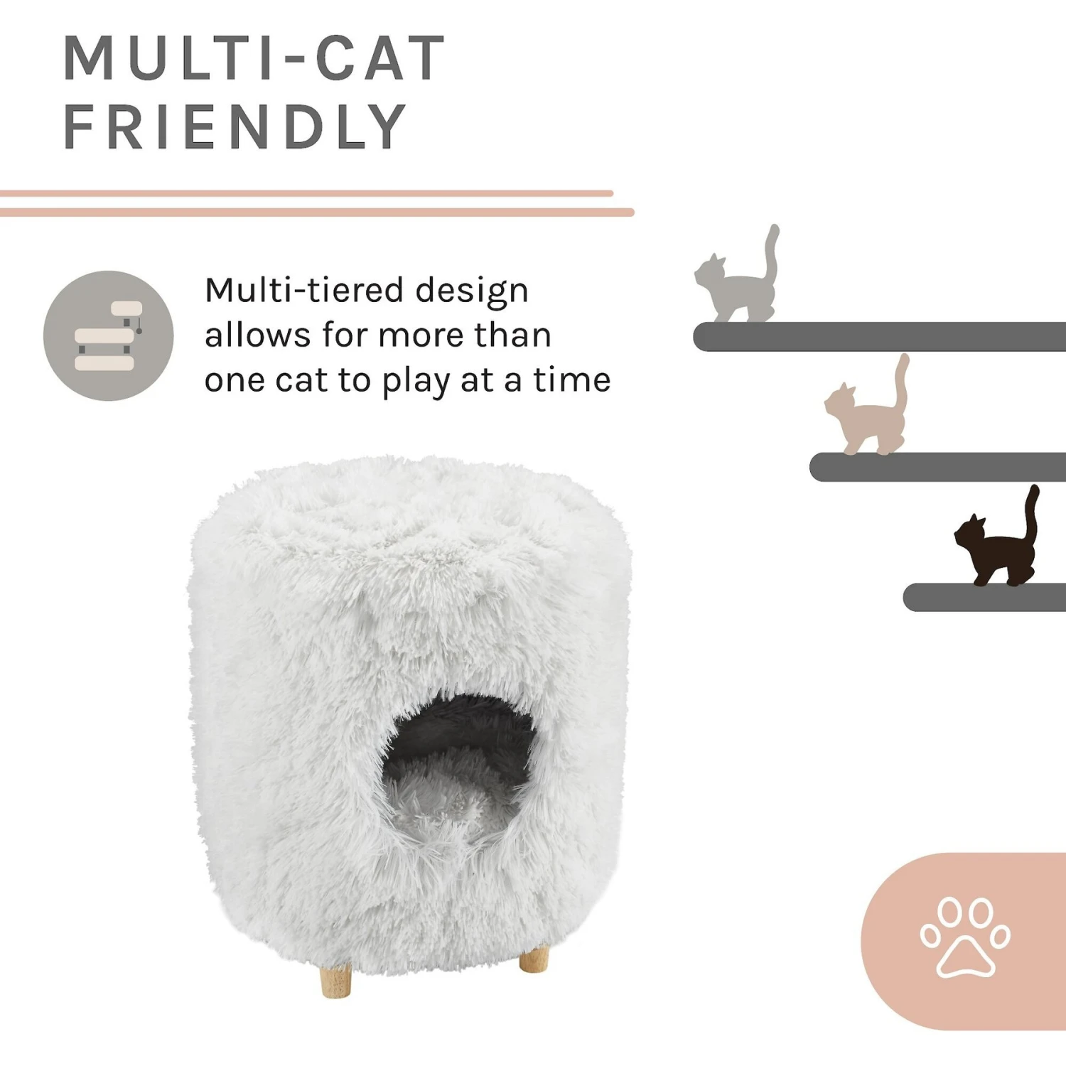 Sam's Pets Rocket 18-in Cat Tree Cylinder, White 3 Sam's Pets Rocket 18-in Cat Tree Cylinder, White - Image 3