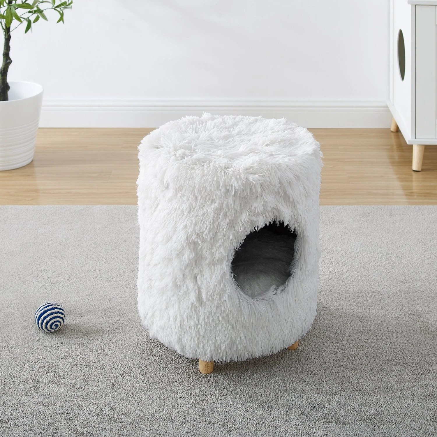 Sam's Pets Rocket 18-in Cat Tree Cylinder, White 7 Sam's Pets Rocket 18-in Cat Tree Cylinder, White - Image 7