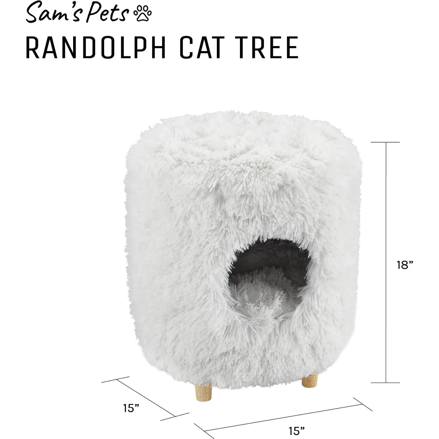 Sam's Pets Rocket 18-in Cat Tree Cylinder, White 9 Sam's Pets Rocket 18-in Cat Tree Cylinder, White - Image 9