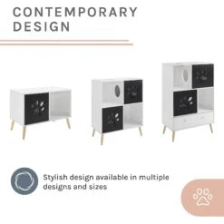 Sam's Pets Convertible 22-in Cat Tree End Table, Black & White -Mewhaus Shop 261866 PT4. AC SS1800 V1634934446