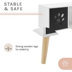 Sam's Pets Convertible 22-in Cat Tree End Table, Black & White -Mewhaus Shop 261866 PT5. AC SS1800 V1634934399
