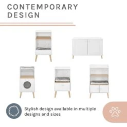 Sam's Pets Becky 24.5-in Cat Tree End Table & Litter Box Enclosure, White -Mewhaus Shop 261880 PT4. AC SS1800 V1635094947