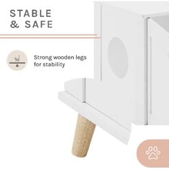 Sam's Pets Becky 24.5-in Cat Tree End Table & Litter Box Enclosure, White -Mewhaus Shop 261880 PT5. AC SS1800 V1635017534