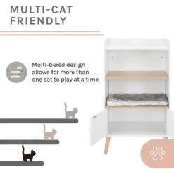 Sam's Pets Becky 39-in Single Rest Bookshelf With Drawer & Cat Tree -Mewhaus Shop 261886 PT3. AC SS1800 V1635017187
