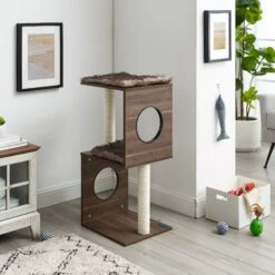 Sam's Pets Sheree 34-in Cat Tree, Dark Brown -Mewhaus Shop 261892 PT7. AC SS1800 V1635094628