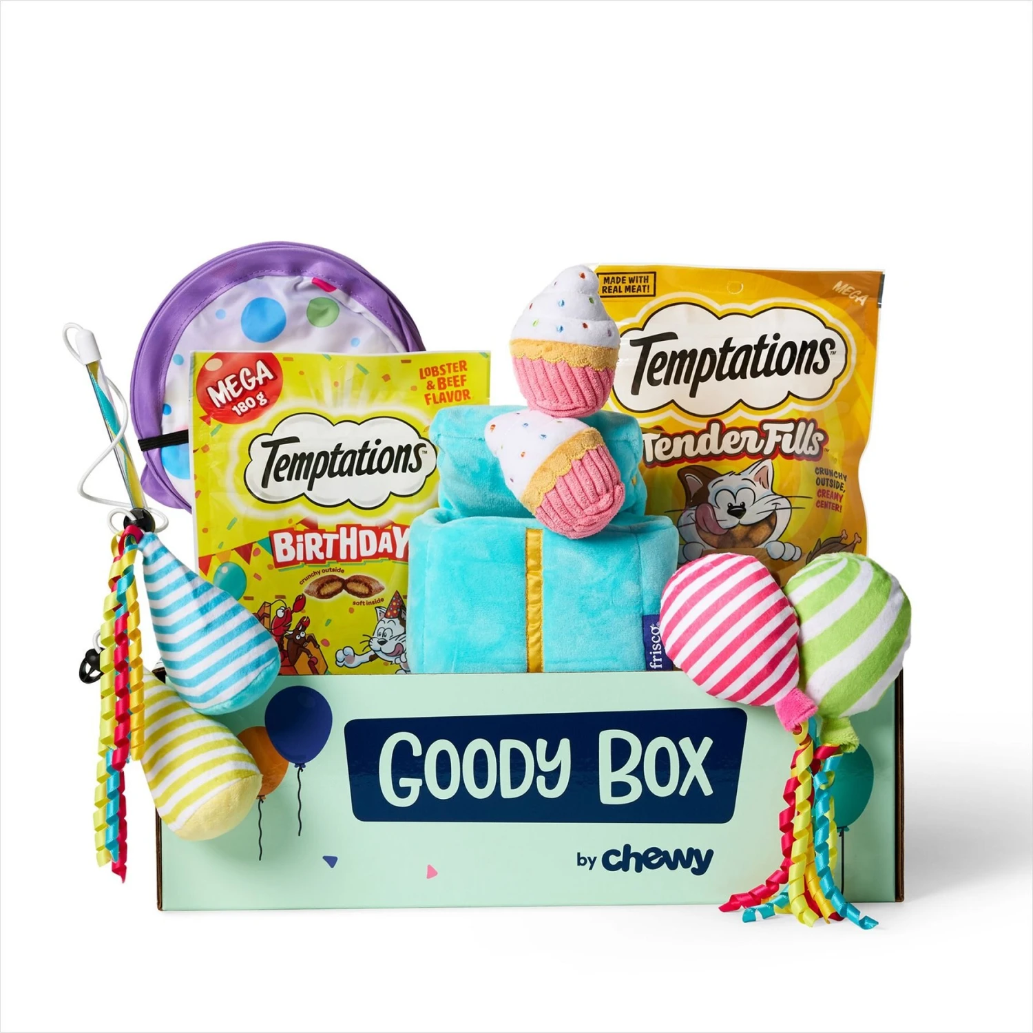 Goody Box Birthday Cat Toys, Treats & Collar 1 Goody Box Birthday Cat Toys, Treats & Collar