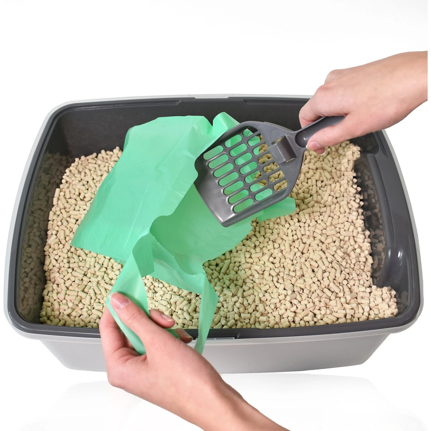 Doggie Walk Bags Unscented Tie Handle Cat Litter Bags, Green, 140 Count 2 Doggie Walk Bags Unscented Tie Handle Cat Litter Bags, Green, 140 Count - Image 2