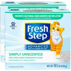 Fresh Step Advanced Simply Unscented Clumping Clay Cat Litter, 18.5-lb Box -Mewhaus Shop 266344 PT6. AC SS1800 V1694455091