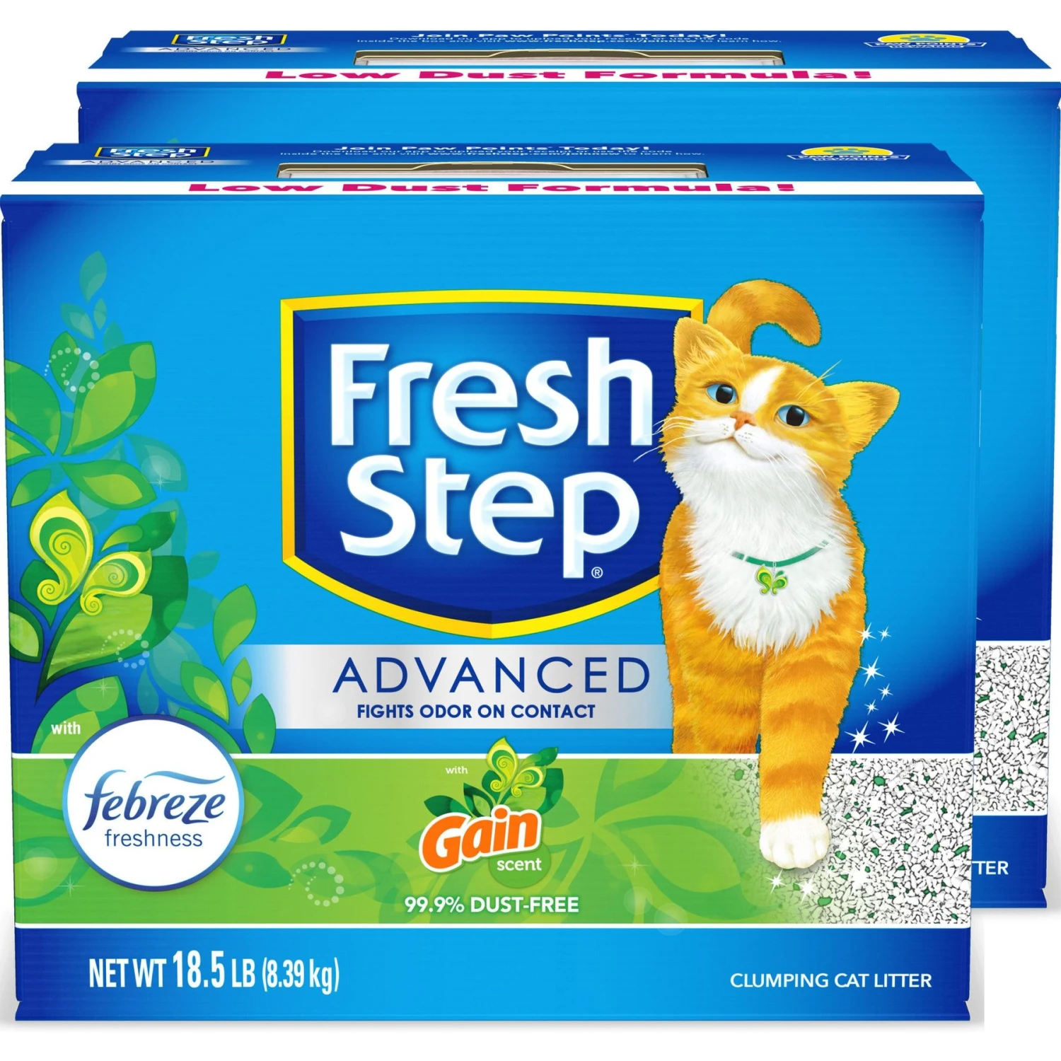 Fresh Step Advanced Refreshing Gain Scented Clumping Clay Cat Litter, 18.5-lb Box, 2 Pack 7 Fresh Step Advanced Refreshing Gain Scented Clumping Clay Cat Litter, 18.5-lb Box, 2 Pack - Image 7