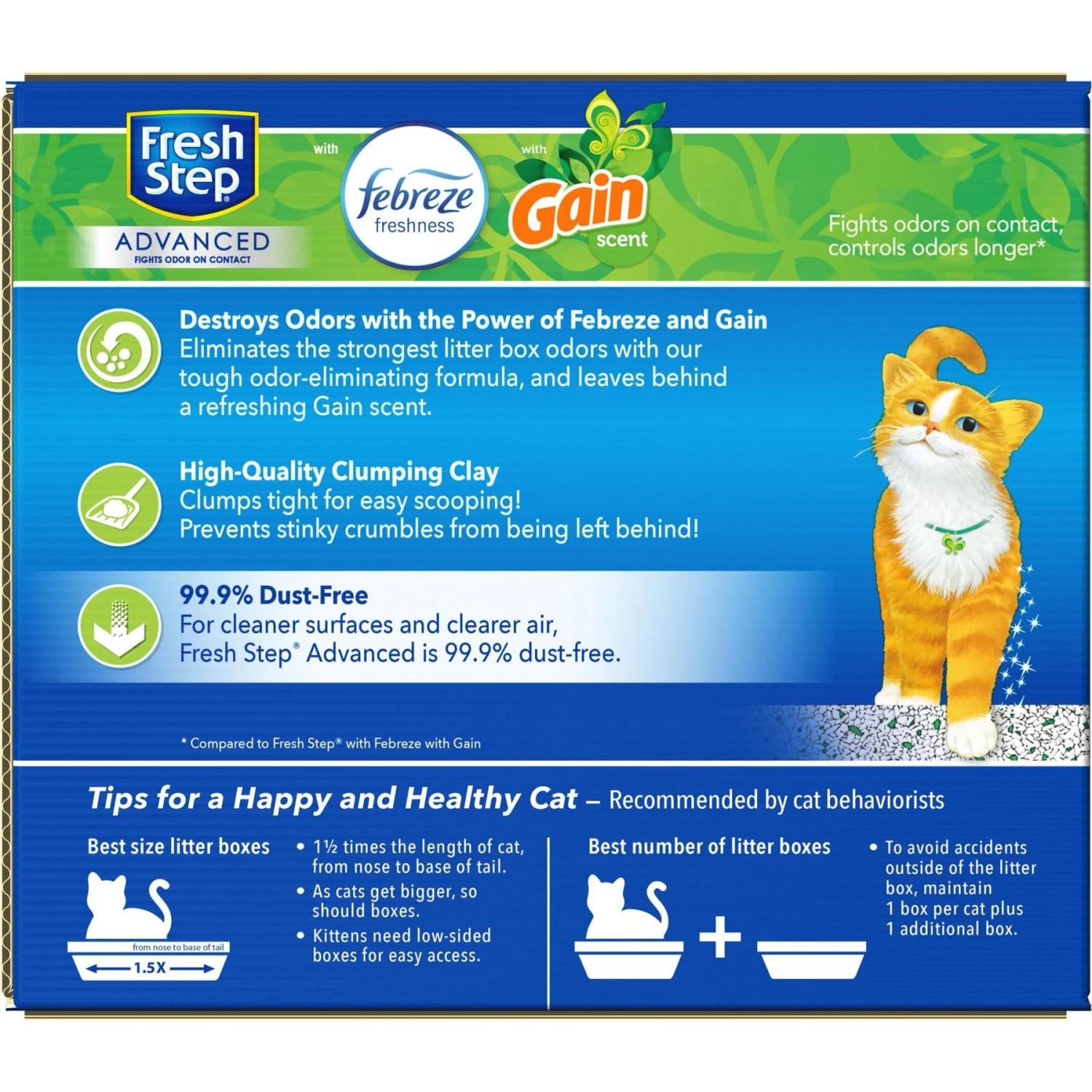 Fresh Step Advanced Refreshing Gain Scented Clumping Clay Cat Litter, 18.5-lb Box, 2 Pack 8 Fresh Step Advanced Refreshing Gain Scented Clumping Clay Cat Litter, 18.5-lb Box, 2 Pack - Image 8