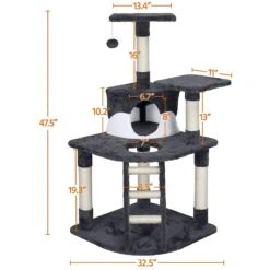 Yaheetech 47.5-in Plush Cat Tree & Condo 11 Yaheetech 47.5-in Plush Cat Tree & Condo -Mewhaus Shop 266564 PT2. AC SS1800 V1619808428