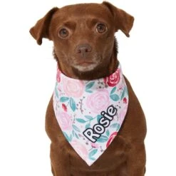 Frisco Watercolor Roses Personalized Dog & Cat Bandana -Mewhaus Shop 267531 PT5. AC SS1800 V1632424286