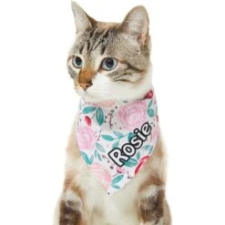 Frisco Watercolor Roses Personalized Dog & Cat Bandana -Mewhaus Shop 267531 PT6. AC SS1800 V1632421576