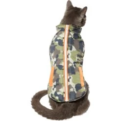 Frisco Mediumweight Camo Print Insulated Dog & Cat Zippered Coat, Green -Mewhaus Shop 268295 PT2. AC SS1800 V1628741254