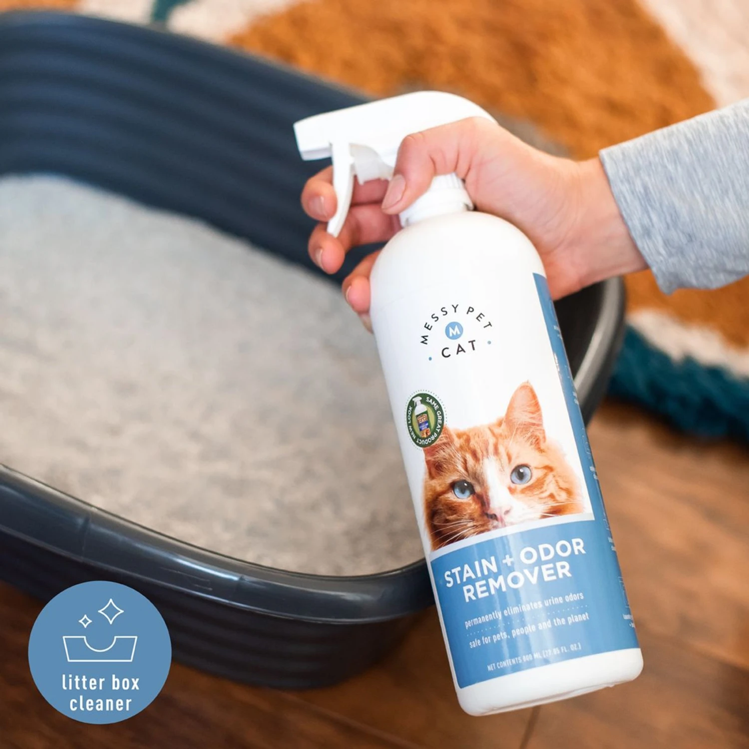 Messy Pet Cat Stain & Odor Remover, 27-oz Bottle 5 Messy Pet Cat Stain & Odor Remover, 27-oz Bottle - Image 5