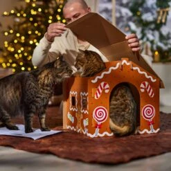 Frisco Holiday Gingerbread House Cardboard Cat House Cat Toy -Mewhaus Shop 287289 PT3. AC SS1800 V1695046487