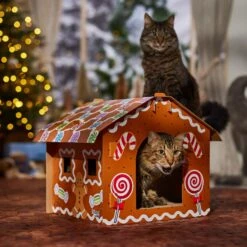 Frisco Holiday Gingerbread House Cardboard Cat House Cat Toy -Mewhaus Shop 287289 PT4. AC SS1800 V1694813217