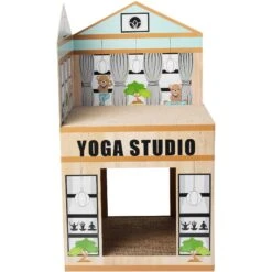 Frisco Yoga Studio Cardboard Cat House, 2-Story -Mewhaus Shop 288965 PT2. AC SS1800 V1638291621