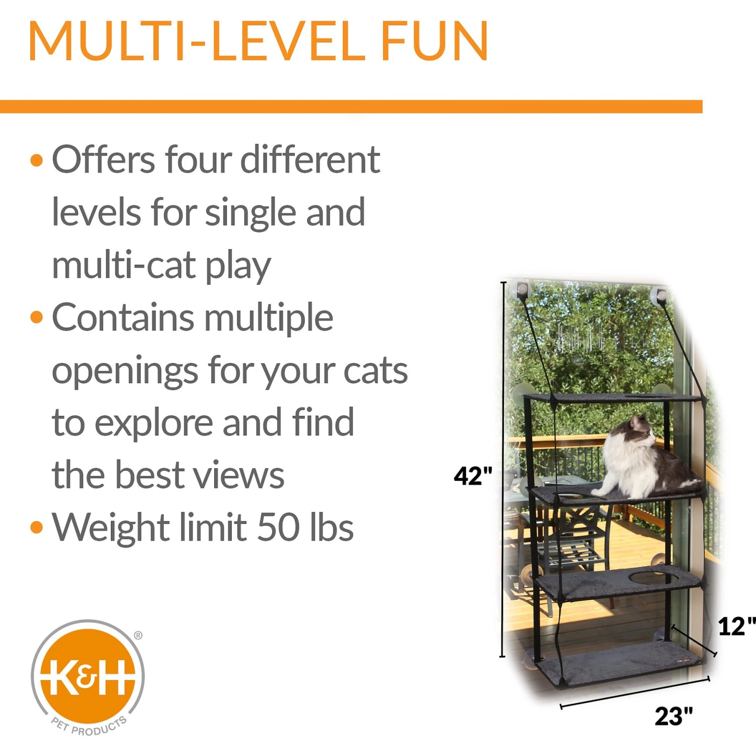 K&H Pet Products EZ Mount Quad Stack Cat Furniture 2 K&H Pet Products EZ Mount Quad Stack Cat Furniture - Image 2