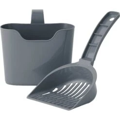 Frisco Plastic Litter Scooper With Caddy & IRIS USA Open Top Litter Box With Scatter Shield -Mewhaus Shop 298166 PT2. AC SS1800 V1623196049