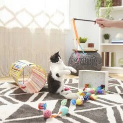 Sheba Meaty Tender Sticks Salmon Flavored Soft Adult Cat Treats & Frisco Plush, Teaser, Ball & Tunnel Variety Pack Cat Toy With Catnip -Mewhaus Shop 298508 PT4. AC SS1800 V1623202064