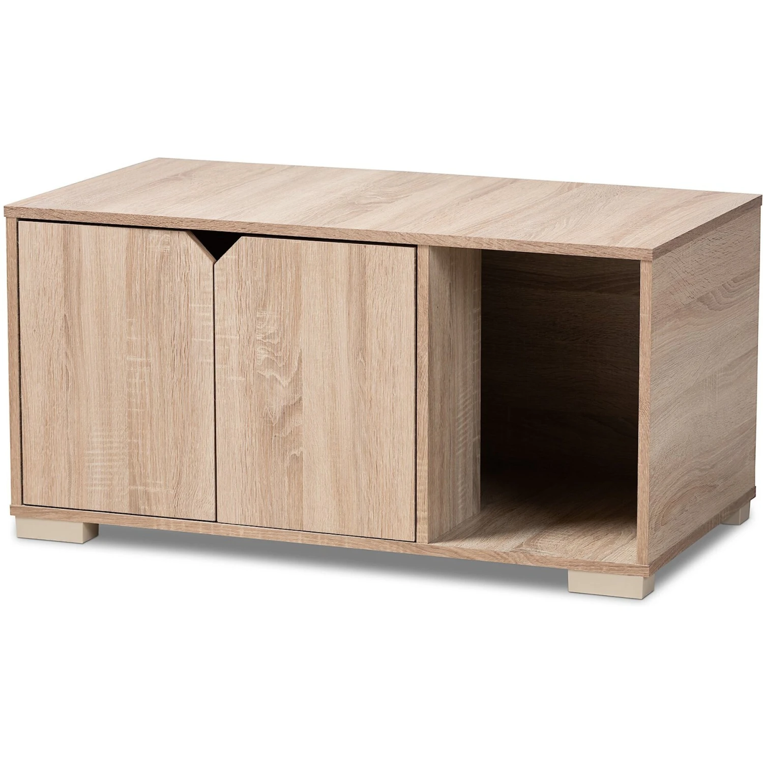 Baxton Studio Elie 2-Door Cat Litter Box Cover House 3 Baxton Studio Elie 2-Door Cat Litter Box Cover House - Image 3