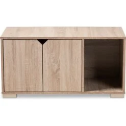 Baxton Studio Elie 2-Door Cat Litter Box Cover House 13 Baxton Studio Elie 2-Door Cat Litter Box Cover House -Mewhaus Shop 307842 PT4. AC SS1800 V1624310595