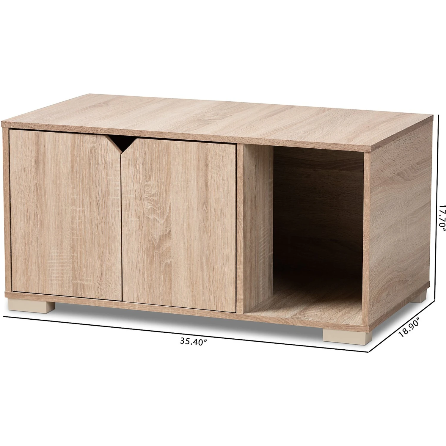 Baxton Studio Elie 2-Door Cat Litter Box Cover House 9 Baxton Studio Elie 2-Door Cat Litter Box Cover House - Image 9