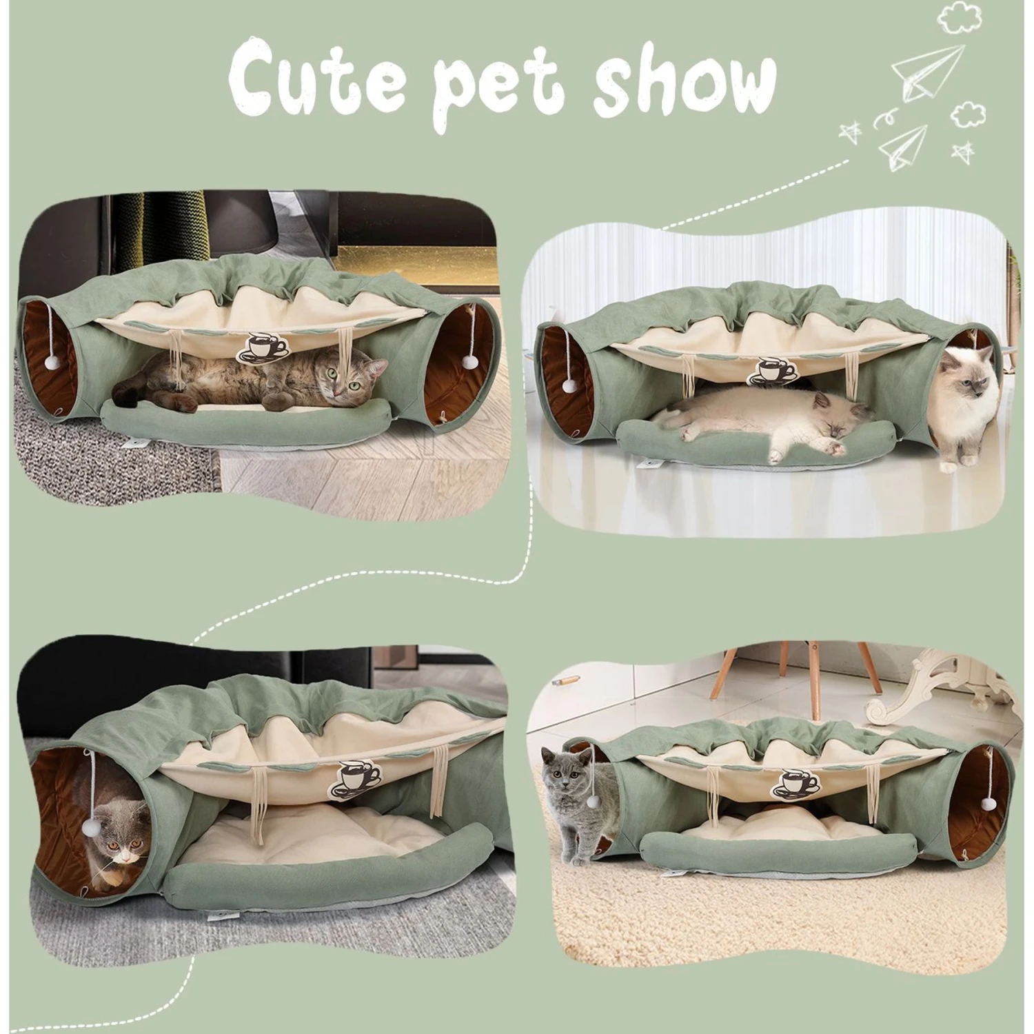 Coziwow By Jaxpety Collapsible Cat Tunnel Bed 8 Coziwow By Jaxpety Collapsible Cat Tunnel Bed - Image 8