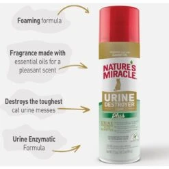 Nature's Miracle Cat Urine Destroyer Plus Enzymatic Stain Remover Foam Aerosol Spray, 17.5-oz Bottle -Mewhaus Shop 313854 PT5. AC SS1800 V1701116484