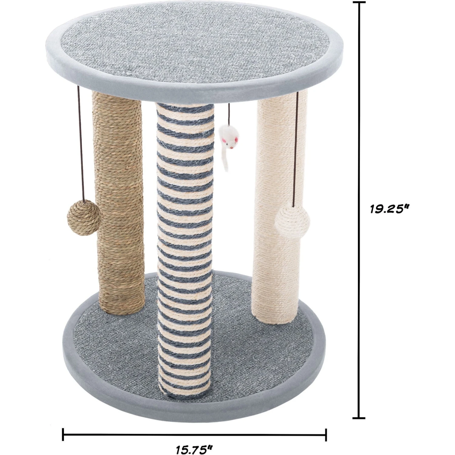 Pet Adobe 19.25-in Polyester Cat Scratching Post With Toys 2 Pet Adobe 19.25-in Polyester Cat Scratching Post With Toys - Image 2