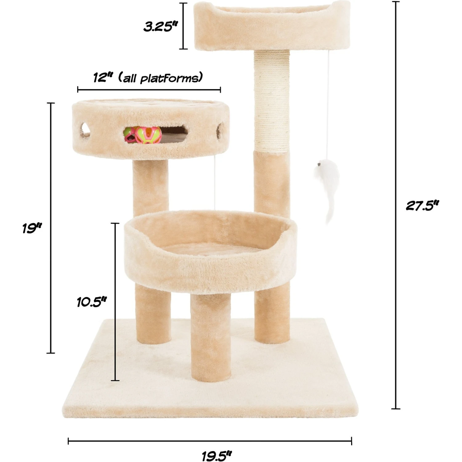 Pet Adobe 3-Tier 27.5-in Cat Tree & Condo 2 Pet Adobe 3-Tier 27.5-in Cat Tree & Condo - Image 2