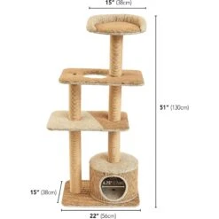 Two By Two The Cottonwood 51-in Cat Tree & Condo, Beige -Mewhaus Shop 316954 PT2. AC SS1800 V1642641414
