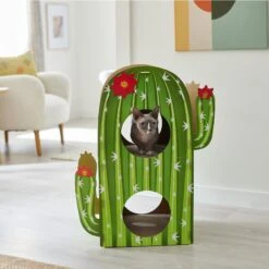 Frisco Cactus Cardboard Cat House, 2-Story -Mewhaus Shop 317725 PT3. AC SS1800 V1642099098