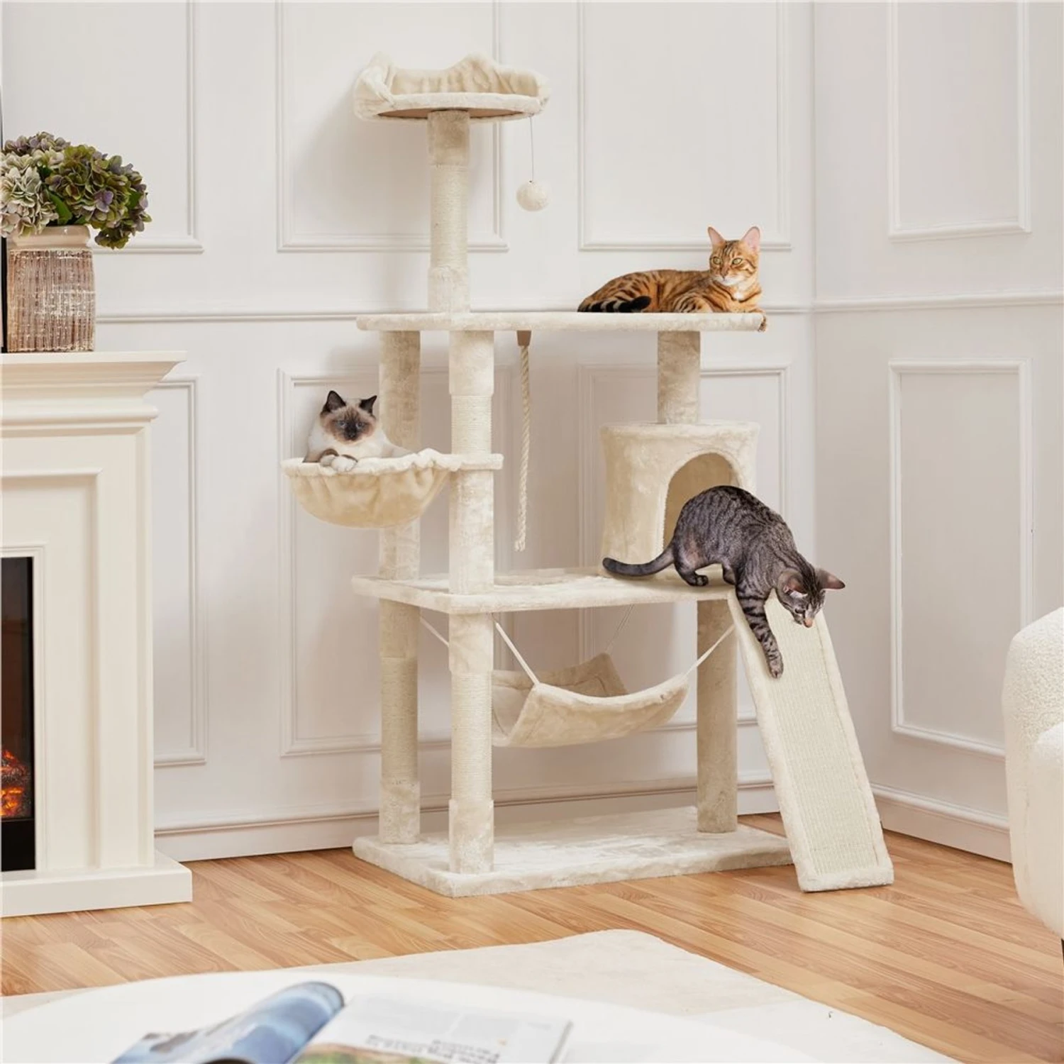 Yaheetech 63.5-in Plush Cat Tree & Condo 1 Yaheetech 63.5-in Plush Cat Tree & Condo