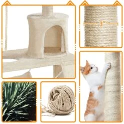 Yaheetech 63.5-in Plush Cat Tree & Condo 15 Yaheetech 63.5-in Plush Cat Tree & Condo -Mewhaus Shop 325702 PT6. AC SS1800 V1686153352