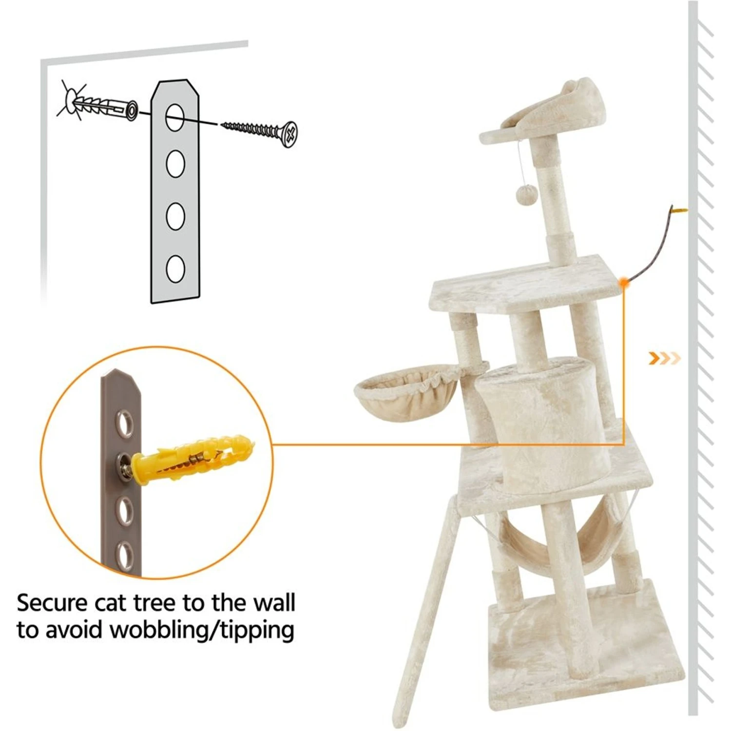 Yaheetech 63.5-in Plush Cat Tree & Condo 9 Yaheetech 63.5-in Plush Cat Tree & Condo - Image 9