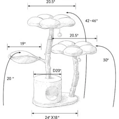 KBSPETS Floral 45-in Sisal Cat Tree -Mewhaus Shop 329345 PT7. AC SS1800 V1675180959