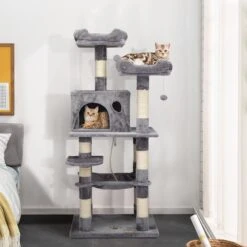 Coziwow By Jaxpety 58-in Cat Tree & Condo With Hammock, Grey