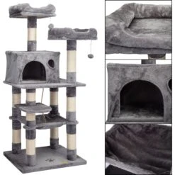 Coziwow By Jaxpety 58-in Cat Tree & Condo With Hammock, Grey -Mewhaus Shop 330952 PT4. AC SS1800 V1663604975