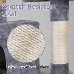 Coziwow By Jaxpety 58-in Cat Tree & Condo With Hammock, Grey -Mewhaus Shop 330952 PT7. AC SS1800 V1663604041