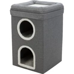 TRIXIE Saul 2-Story Cat Condo & Perch, Gray -Mewhaus Shop 333730 PT4. AC SS1800 V1634078496