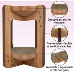 Necoichi Cozy Cat Scratcher Tower Toy -Mewhaus Shop 336322 PT2. AC SS1800 V1674730081