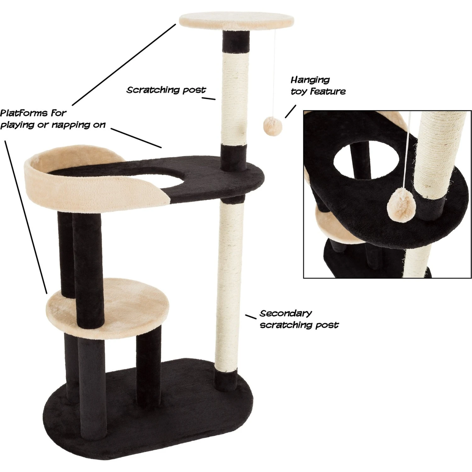 Pet Adobe 4-Tier Sisal 42-in Cat Tree 3 Pet Adobe 4-Tier Sisal 42-in Cat Tree - Image 3