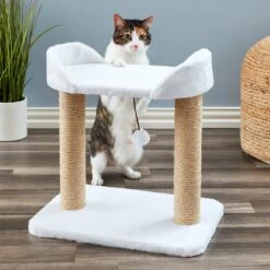Two By Two The Linden Twin Sisal Cat Tree, Small, Ivory -Mewhaus Shop 346899 PT4. AC SS1800 V1638314522