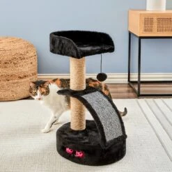 Two By Two The Camellia Sisal Cat Tree, Small, Black -Mewhaus Shop 346901 PT3. AC SS1800 V1638316648